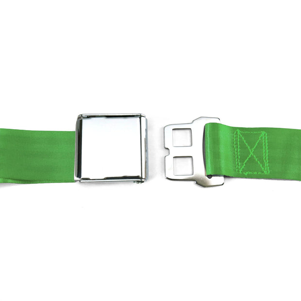 2-Point Retractable Lap Seat Belt - Green Airplane Buckle