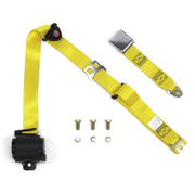 3-Point Retractable Lap & Shoulder Seat Belt - Yellow Airplane Buckle